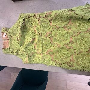 Adelyn Rae Neon Green Floral Lace Dress